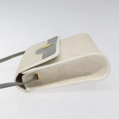 Pre-owned Dior Honeycomb White Canvas Shoulder Bag ()