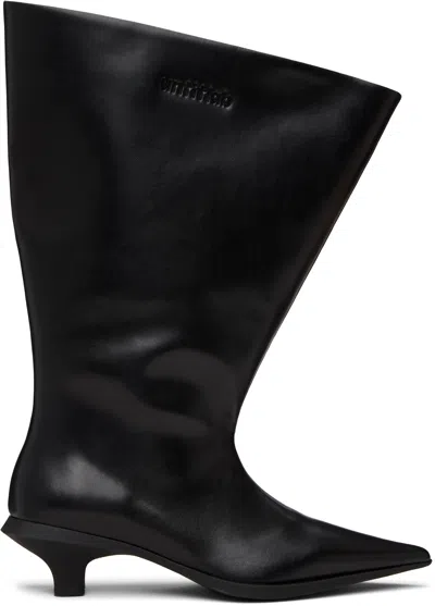 Untitlab Black Velo Chunk Boots In Black