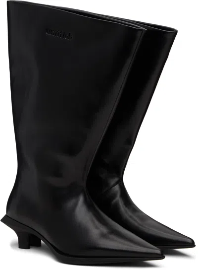 Untitlab Black Velo Chunk Boots In Black