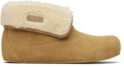 Untitlab Beige Belts Clog Boots In Brown