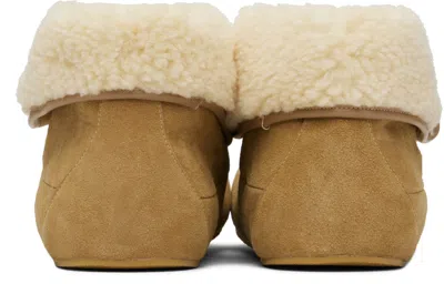 Untitlab Beige Belts Clog Boots In Brown