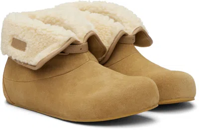 Untitlab Beige Belts Clog Boots In Brown
