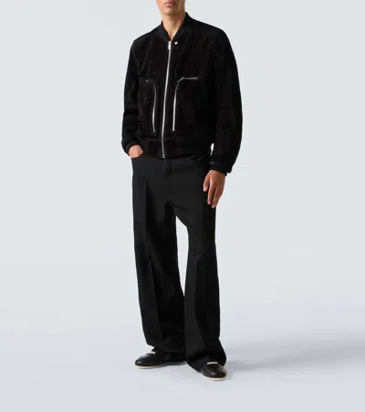 Rick Owens Black Low-top Sneakers With Contrasting Details In Leather Man In Black