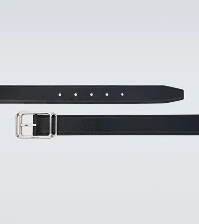 Tom Ford Adjustable Belt With Metal Rectangular Buckle In Black