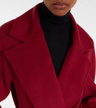 Joseph Wool And Cashmere Wrap Coat In Red