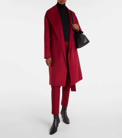 Joseph Wool And Cashmere Wrap Coat In Red