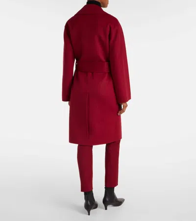 Joseph Wool And Cashmere Wrap Coat In Red