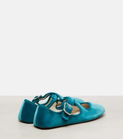 Alaïa La Criss Cross Velvet Ballet Flats In Multi