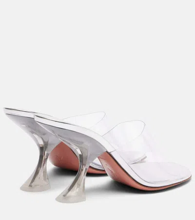 Amina Muaddi Metallic Open-toe Sandals With Sculptural Heel In White