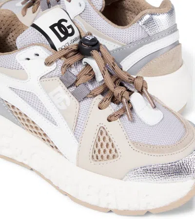 Dolce & Gabbana Mesh-panelled Lace-up Sneakers In Multi