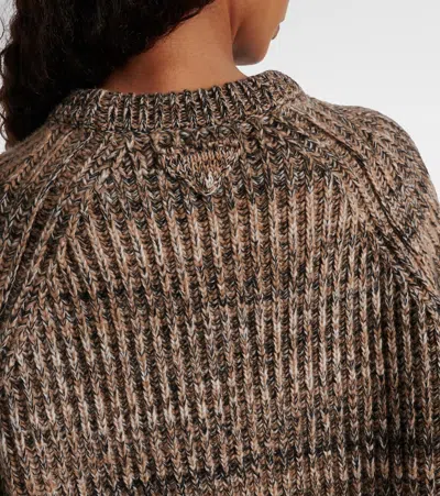 Prada Womens Brown Crewneck Cashmere And Wool Jumper In Brown