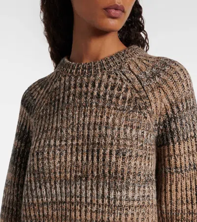 Prada Womens Brown Crewneck Cashmere And Wool Jumper In Brown