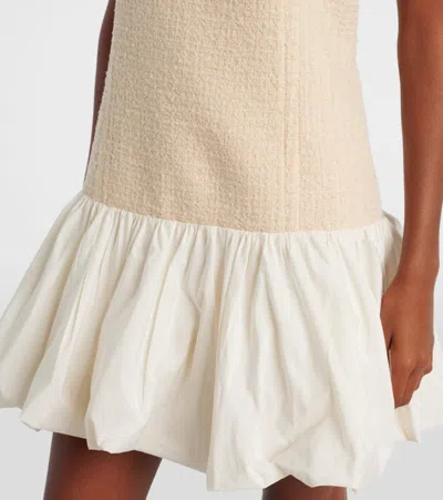 花呢与罗缎迷你连衣裙