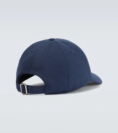 Givenchy Men Baseball Cap With Embroidered Logo In Blue