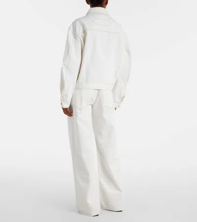 Jacquemus Denim Canvas Jacket Side Pockets In White