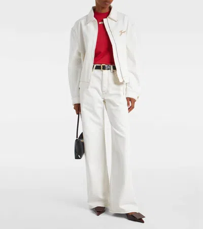 Jacquemus Denim Canvas Jacket Side Pockets In White