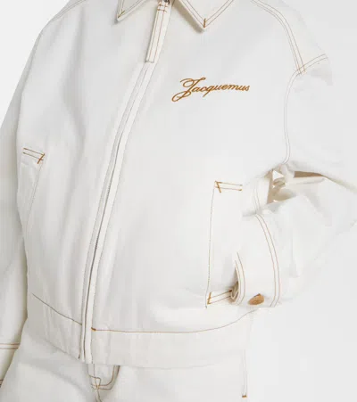 Jacquemus Denim Canvas Jacket Side Pockets In White