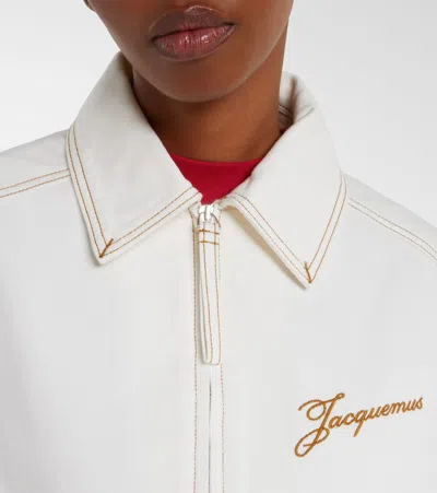 Jacquemus Denim Canvas Jacket Side Pockets In White
