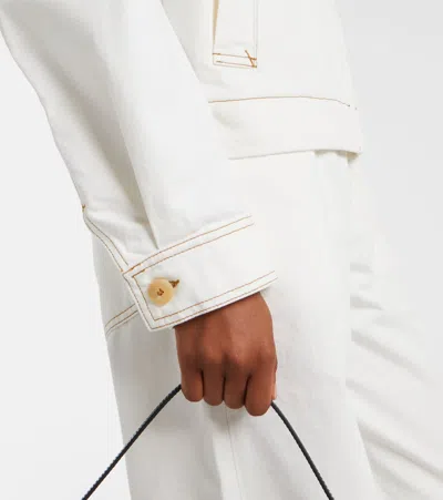 Jacquemus Denim Canvas Jacket Side Pockets In White