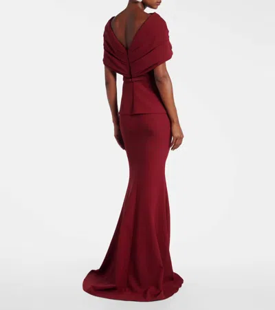 Safiyaa Loura Crêpe Gown In Red