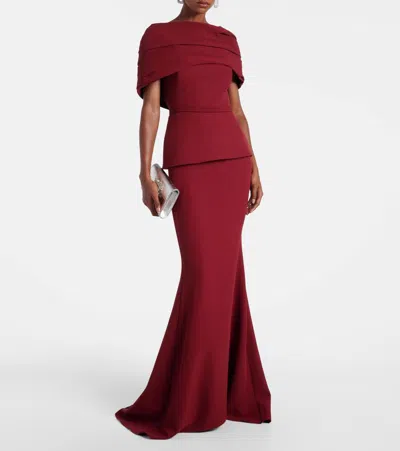 Safiyaa Loura Crêpe Gown In Red