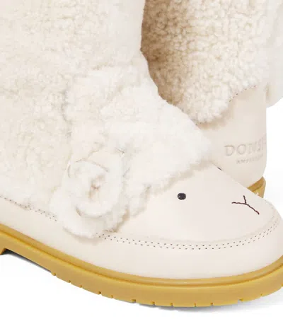Donsje Wadou Wool-trimmed Boots In White