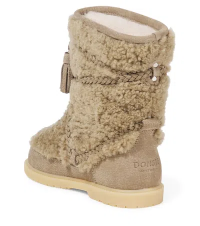Donsje Myril Fringed Shearling Boots In Multi