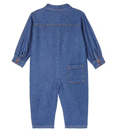 1+ In The Family Baby Vitus Cotton Denim Jumpsuit In Blue
