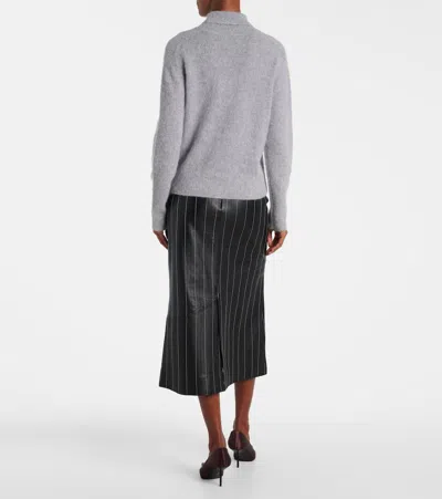 Victoria Beckham Wool-blend Turtleneck Sweater In Gray