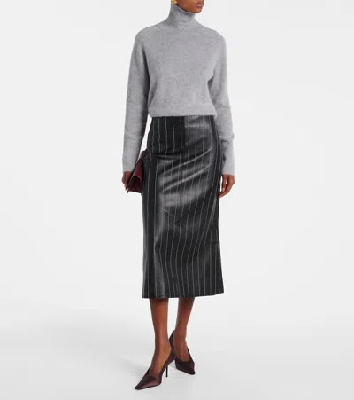 Victoria Beckham Wool-blend Turtleneck Sweater In Gray