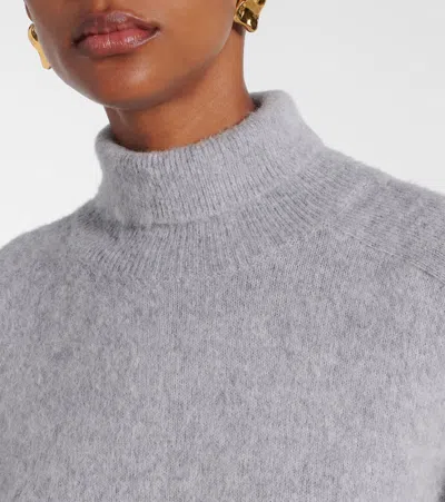 Victoria Beckham Wool-blend Turtleneck Sweater In Gray