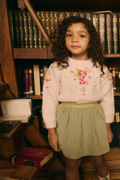 Louise Misha Acila Floral-embroidered Sweater In White