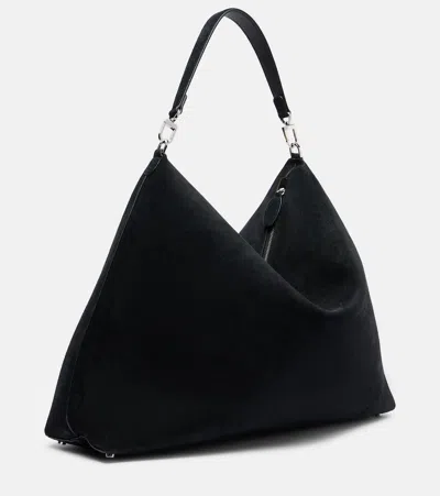 Totême Bevel Suede Tote Bag In Black