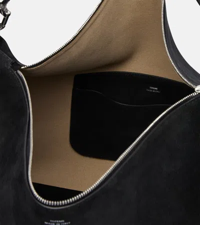Totême Bevel Suede Tote Bag In Black