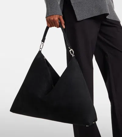 Totême Bevel Suede Tote Bag In Black