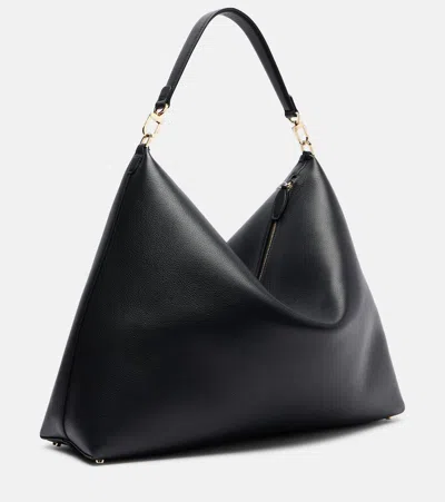Totême Suede Leather Shoulder Bag With Detachable Handle In Black