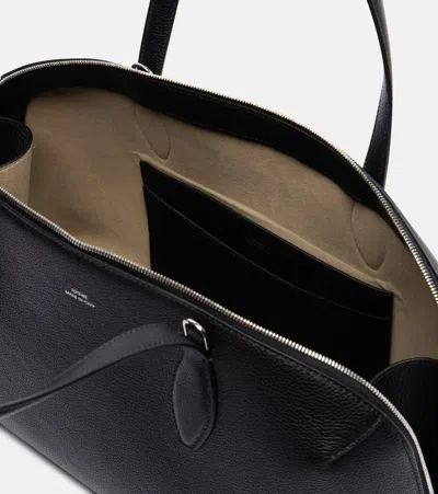 Totême Leather Handbag With Engraved Logo On The Front In Black