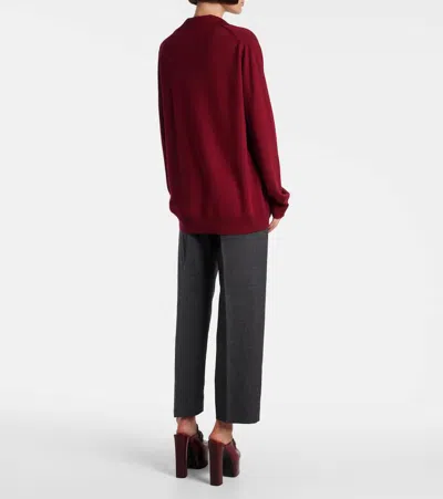 Gucci Women Ultrafine Wool Polo Shirt In Burgundy