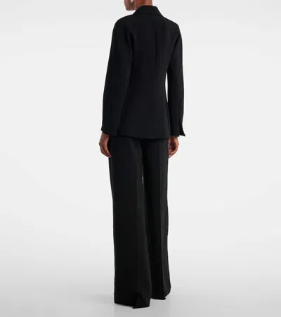 Max Mara Draped Cady Wrap Jacket In Black