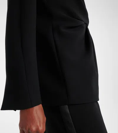 Max Mara Draped Cady Wrap Jacket In Black