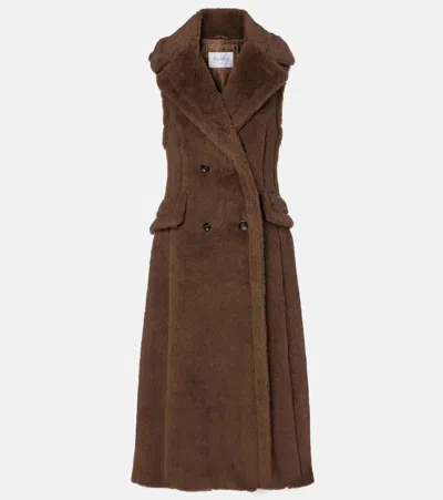 Max Mara Marrone Bronzo Alpaca Coat In Brown