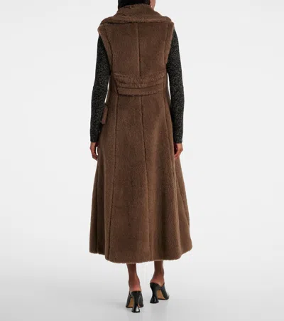 Max Mara Marrone Bronzo Alpaca Coat In Brown