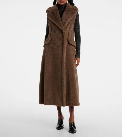 Max Mara Marrone Bronzo Alpaca Coat In Brown