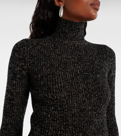 Max Mara Wool And Cashmere-blend Turtleneck Sweater In Black