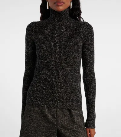 Max Mara Wool And Cashmere-blend Turtleneck Sweater In Black