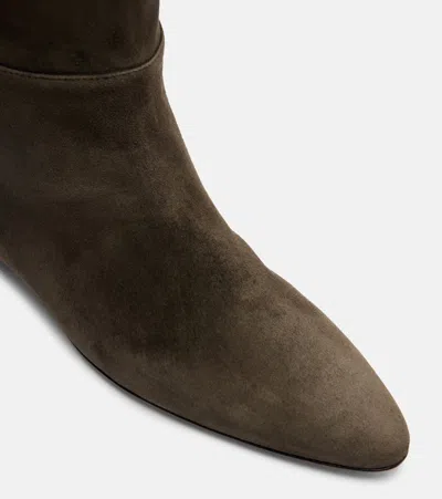 Gianvito Rossi Suede Knee-high Boots In Green