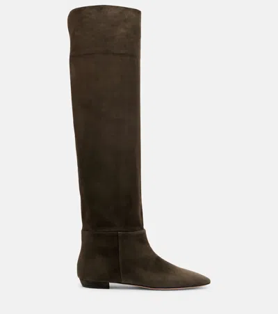 Gianvito Rossi Suede Knee-high Boots In Green