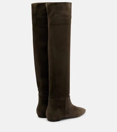 Gianvito Rossi Suede Knee-high Boots In Green