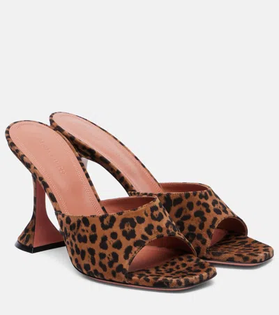Amina Muaddi Brown Pumps With Distinctive Heel And Modern Silhouette In Brown