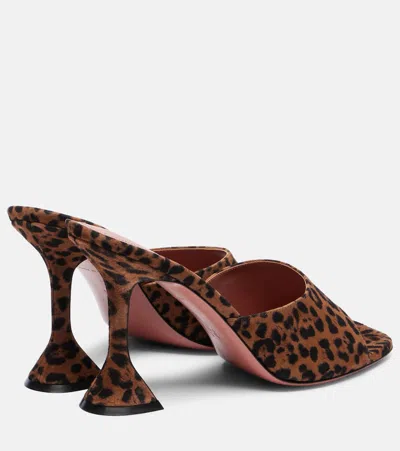 Amina Muaddi Brown Pumps With Distinctive Heel And Modern Silhouette In Brown
